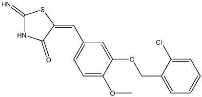 5-{3-[(2-chlorobenzyl)oxy]-4-methoxybenzylidene}-2-imino-1,3-thiazolidin-4-one Structure