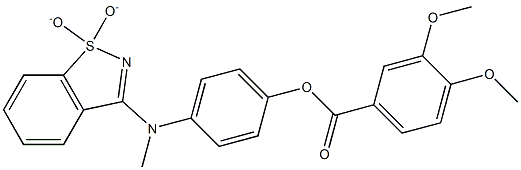 4-[(1,1-dioxido-1,2-benzisothiazol-3-yl)(methyl)amino]phenyl 3,4-dimethoxybenzoate 구조식 이미지