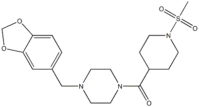 1-(1,3-benzodioxol-5-ylmethyl)-4-{[1-(methylsulfonyl)-4-piperidinyl]carbonyl}piperazine Structure