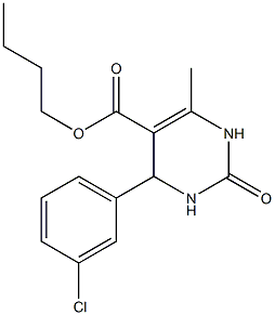 butyl 4-(3-chlorophenyl)-6-methyl-2-oxo-1,2,3,4-tetrahydro-5-pyrimidinecarboxylate 구조식 이미지