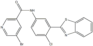 N-[3-(1,3-benzothiazol-2-yl)-4-chlorophenyl]-5-bromonicotinamide Structure