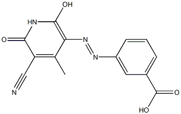 3-[(5-cyano-2-hydroxy-4-methyl-6-oxo-1,6-dihydro-3-pyridinyl)diazenyl]benzoic acid Structure