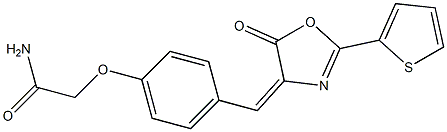 2-{4-[(5-oxo-2-thien-2-yl-1,3-oxazol-4(5H)-ylidene)methyl]phenoxy}acetamide 구조식 이미지