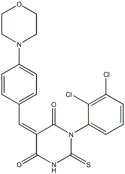 1-(2,3-dichlorophenyl)-5-[4-(4-morpholinyl)benzylidene]-2-thioxodihydro-4,6(1H,5H)-pyrimidinedione Structure