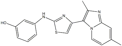 3-{[4-(2,7-dimethylimidazo[1,2-a]pyridin-3-yl)-1,3-thiazol-2-yl]amino}phenol 구조식 이미지