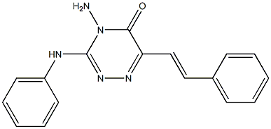 4-amino-3-anilino-6-(2-phenylvinyl)-1,2,4-triazin-5(4H)-one 구조식 이미지