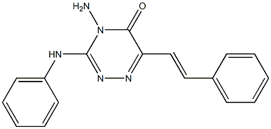 4-amino-3-anilino-6-(2-phenylvinyl)-1,2,4-triazin-5(4H)-one Structure