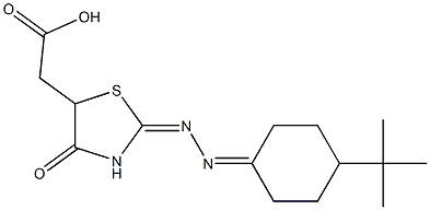 {2-[(4-tert-butylcyclohexylidene)hydrazono]-4-oxo-1,3-thiazolidin-5-yl}acetic acid 구조식 이미지