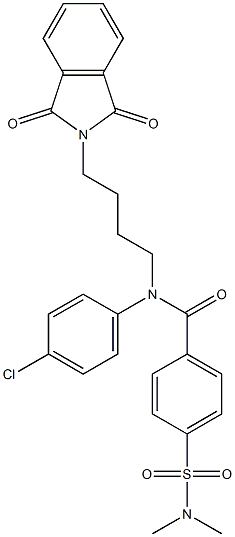 N-(4-chlorophenyl)-4-[(dimethylamino)sulfonyl]-N-[4-(1,3-dioxo-1,3-dihydro-2H-isoindol-2-yl)butyl]benzamide 구조식 이미지