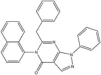 6-benzyl-5-(1-naphthyl)-1-phenyl-1,5-dihydro-4H-pyrazolo[3,4-d]pyrimidin-4-one 구조식 이미지