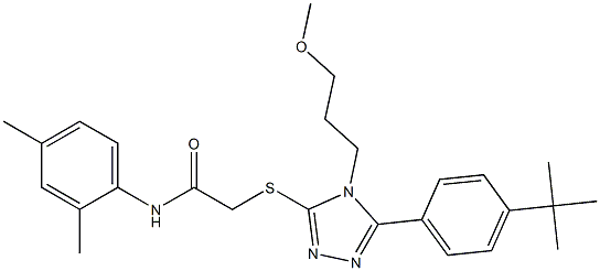 2-{[5-(4-tert-butylphenyl)-4-(3-methoxypropyl)-4H-1,2,4-triazol-3-yl]sulfanyl}-N-(2,4-dimethylphenyl)acetamide Structure