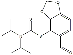 5-formyl-1,3-benzodioxol-4-yl diisopropyldithiocarbamate Structure