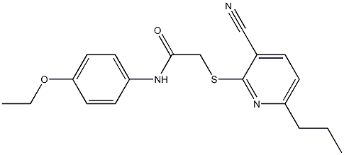 2-[(3-cyano-6-propyl-2-pyridinyl)sulfanyl]-N-(4-ethoxyphenyl)acetamide Structure