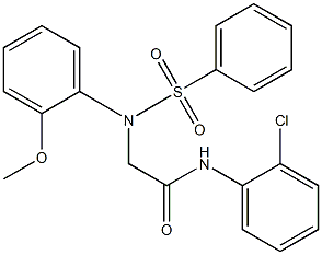 N-(2-chlorophenyl)-2-[2-methoxy(phenylsulfonyl)anilino]acetamide Structure