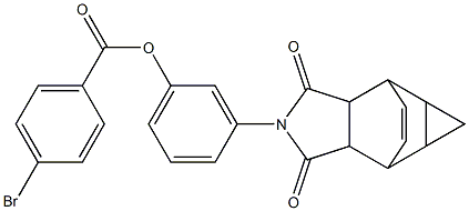 3-(3,5-dioxo-4-azatetracyclo[5.3.2.0~2,6~.0~8,10~]dodec-11-en-4-yl)phenyl 4-bromobenzoate Structure