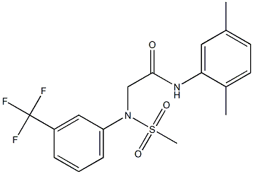 N-(2,5-dimethylphenyl)-2-[(methylsulfonyl)-3-(trifluoromethyl)anilino]acetamide 구조식 이미지