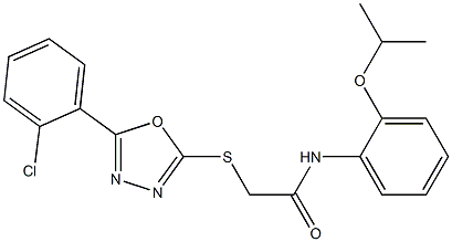 2-{[5-(2-chlorophenyl)-1,3,4-oxadiazol-2-yl]sulfanyl}-N-(2-isopropoxyphenyl)acetamide Structure