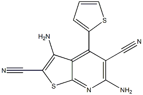 3,6-diamino-4-(2-thienyl)thieno[2,3-b]pyridine-2,5-dicarbonitrile Structure