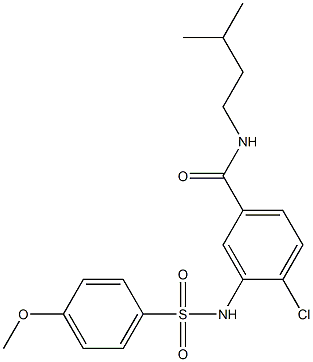4-chloro-N-isopentyl-3-{[(4-methoxyphenyl)sulfonyl]amino}benzamide Structure