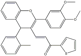 3-[2-(3,4-dimethoxyphenyl)-4-(2-methylphenyl)-4H-chromen-3-yl]-1-(2-thienyl)-2-propen-1-one 구조식 이미지