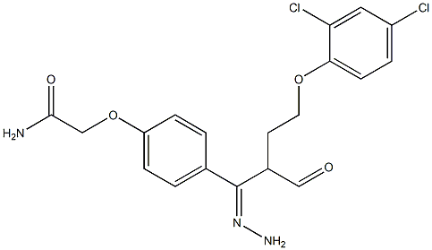 2-(4-{2-[4-(2,4-dichlorophenoxy)butanoyl]carbohydrazonoyl}phenoxy)acetamide 구조식 이미지