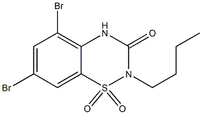 5,7-dibromo-2-butyl-2H-1,2,4-benzothiadiazin-3(4H)-one 1,1-dioxide Structure