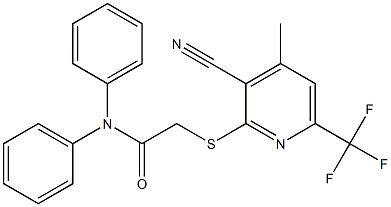 2-{[3-cyano-4-methyl-6-(trifluoromethyl)-2-pyridinyl]sulfanyl}-N,N-diphenylacetamide Structure