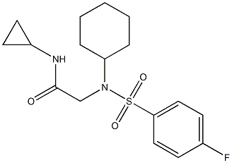 2-{cyclohexyl[(4-fluorophenyl)sulfonyl]amino}-N-cyclopropylacetamide 구조식 이미지