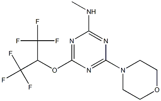 N-methyl-N-{4-(4-morpholinyl)-6-[2,2,2-trifluoro-1-(trifluoromethyl)ethoxy]-1,3,5-triazin-2-yl}amine 구조식 이미지