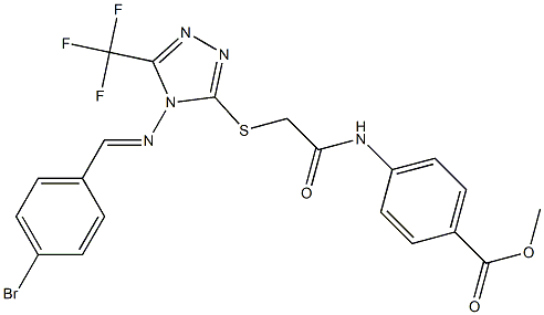 methyl 4-[({[4-[(4-bromobenzylidene)amino]-5-(trifluoromethyl)-4H-1,2,4-triazol-3-yl]sulfanyl}acetyl)amino]benzoate Structure