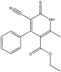 ethyl 5-cyano-2-methyl-4-phenyl-6-thioxo-1,6-dihydro-3-pyridinecarboxylate 구조식 이미지
