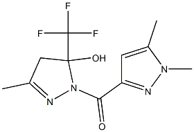 1-[(1,5-dimethyl-1H-pyrazol-3-yl)carbonyl]-3-methyl-5-(trifluoromethyl)-4,5-dihydro-1H-pyrazol-5-ol Structure