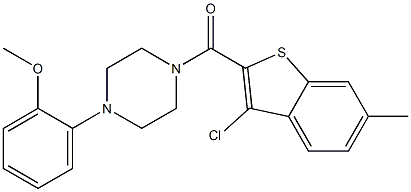 2-{4-[(3-chloro-6-methyl-1-benzothien-2-yl)carbonyl]-1-piperazinyl}phenyl methyl ether Structure
