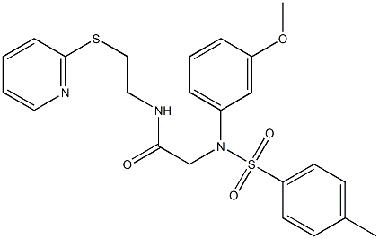 2-{3-methoxy[(4-methylphenyl)sulfonyl]anilino}-N-[2-(2-pyridinylsulfanyl)ethyl]acetamide 구조식 이미지