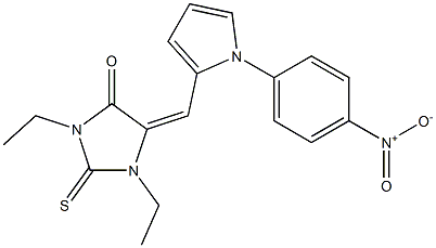 1,3-diethyl-5-[(1-{4-nitrophenyl}-1H-pyrrol-2-yl)methylene]-2-thioxo-4-imidazolidinone Structure