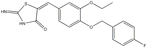 5-{3-ethoxy-4-[(4-fluorobenzyl)oxy]benzylidene}-2-imino-1,3-thiazolidin-4-one 구조식 이미지