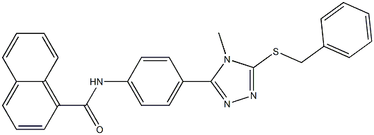 N-{4-[5-(benzylsulfanyl)-4-methyl-4H-1,2,4-triazol-3-yl]phenyl}-1-naphthamide 구조식 이미지