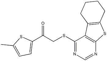 1-(5-methyl-2-thienyl)-2-(5,6,7,8-tetrahydro[1]benzothieno[2,3-d]pyrimidin-4-ylsulfanyl)ethanone Structure
