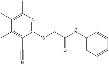 2-[(3-cyano-4,5,6-trimethyl-2-pyridinyl)sulfanyl]-N-phenylacetamide Structure
