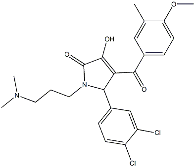5-(3,4-dichlorophenyl)-1-[3-(dimethylamino)propyl]-3-hydroxy-4-(4-methoxy-3-methylbenzoyl)-1,5-dihydro-2H-pyrrol-2-one 구조식 이미지
