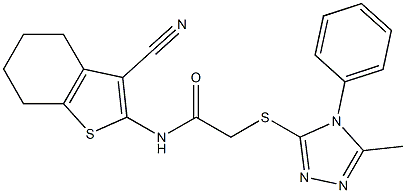 N-(3-cyano-4,5,6,7-tetrahydro-1-benzothien-2-yl)-2-[(5-methyl-4-phenyl-4H-1,2,4-triazol-3-yl)sulfanyl]acetamide Structure