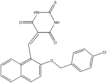 5-({2-[(4-chlorobenzyl)oxy]-1-naphthyl}methylene)-2-thioxodihydro-4,6(1H,5H)-pyrimidinedione Structure