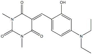 5-[4-(diethylamino)-2-hydroxybenzylidene]-1,3-dimethyl-2,4,6(1H,3H,5H)-pyrimidinetrione Structure