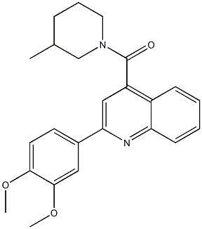 2-(3,4-dimethoxyphenyl)-4-[(3-methyl-1-piperidinyl)carbonyl]quinoline Structure