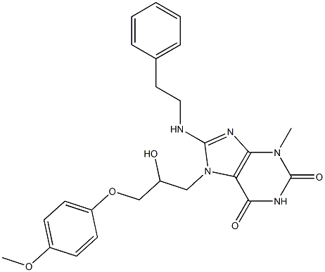 7-[2-hydroxy-3-(4-methoxyphenoxy)propyl]-3-methyl-8-[(2-phenylethyl)amino]-3,7-dihydro-1H-purine-2,6-dione Structure