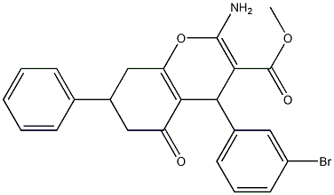 methyl 2-amino-4-(3-bromophenyl)-5-oxo-7-phenyl-5,6,7,8-tetrahydro-4H-chromene-3-carboxylate Structure