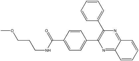 N-(3-methoxypropyl)-4-(3-phenyl-2-quinoxalinyl)benzamide Structure