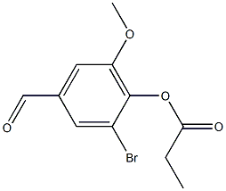 2-bromo-4-formyl-6-methoxyphenyl propionate 구조식 이미지