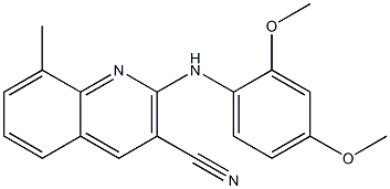 2-(2,4-dimethoxyanilino)-8-methyl-3-quinolinecarbonitrile 구조식 이미지