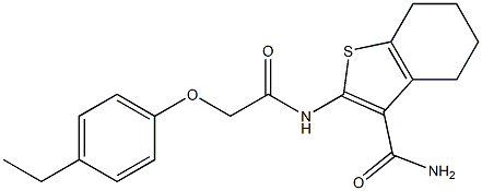 2-{[(4-ethylphenoxy)acetyl]amino}-4,5,6,7-tetrahydro-1-benzothiophene-3-carboxamide Structure